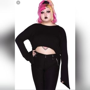 Killstar Ceromancy Long Bell Sleeve Cropped Top 4XL Brand New w/Tags
